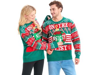 Heren Kersttrui Pailletten - 38% Korting