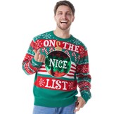 Grappige Groene Kersttrui Heren One Size met Pailletten (75% Korting)