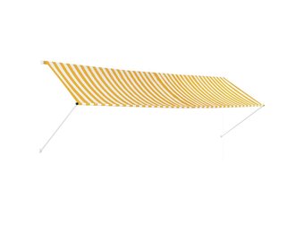 vidaXL Uittrekbare Luifel Geel/Wit 400x150 cm - 62% Korting!