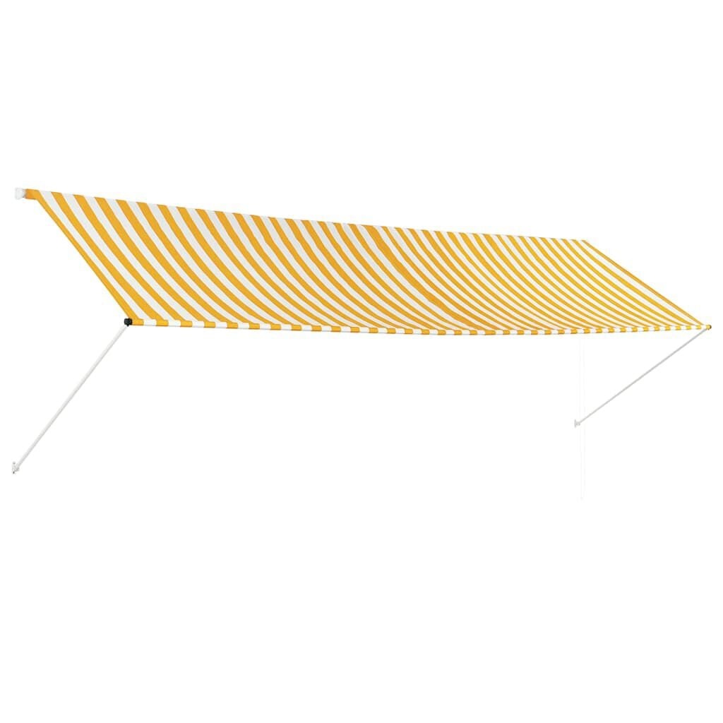 vidaXL Uittrekbare Luifel Geel/Wit 400x150 cm - 62% Korting!