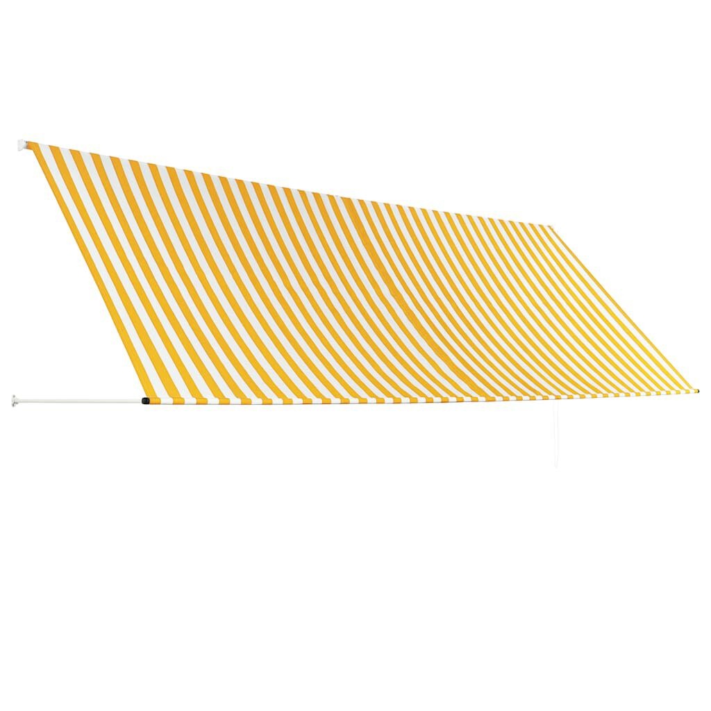 vidaXL Uittrekbare Luifel Geel/Wit 400x150 cm - 62% Korting!