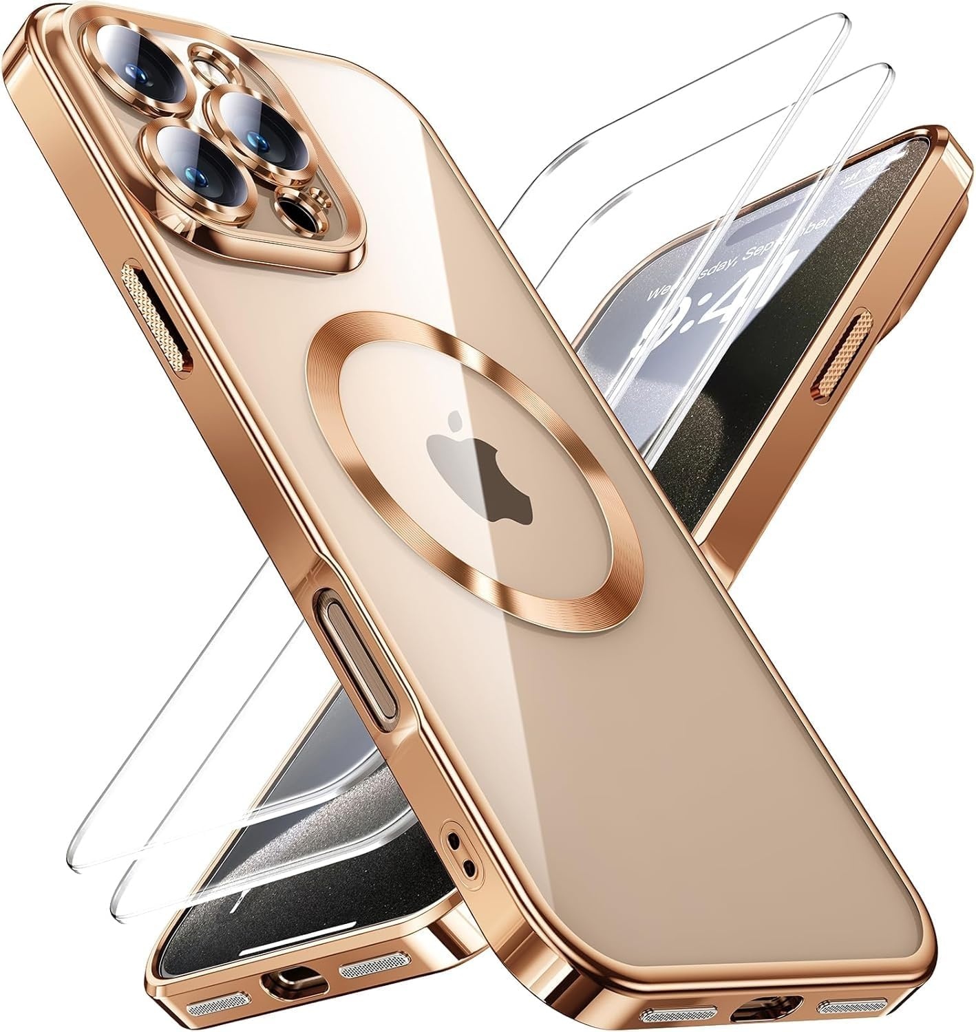 iPhone 16 Pro Max Hoesje Natuurlijk Titanium - incl. Screenprotector (57% KORTING)