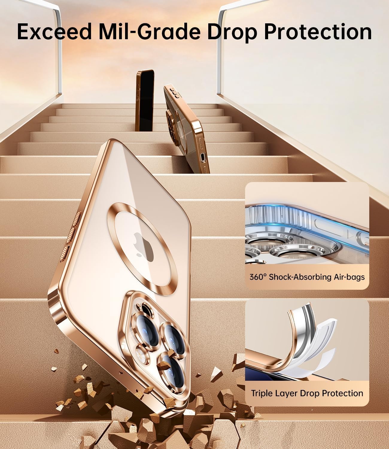 iPhone 16 Pro Max Hoesje Natuurlijk Titanium - incl. Screenprotector (57% KORTING)