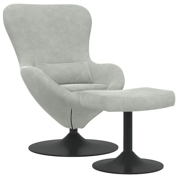 Moderne Eivormige Stoel (2 stuks) - Lichtgrijs Fluweel - 61% Korting!