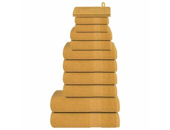 VidaXL 12-delige Katoenen Handdoekenset - Goud - 55% Korting