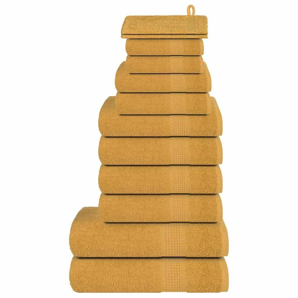 VidaXL 12-delige Katoenen Handdoekenset - Goud - 55% Korting