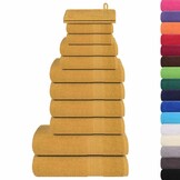 VidaXL 12-delige Katoenen Handdoekenset - Goud - 55% Korting