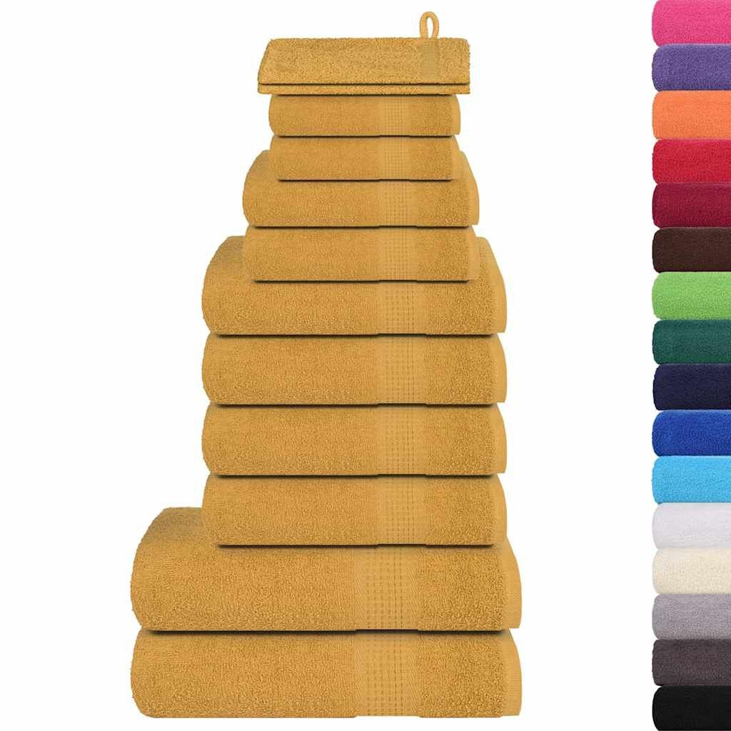 VidaXL 12-delige Katoenen Handdoekenset - Goud - 55% Korting