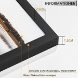 Fotolijst 40x60 cm, Set van 3, Zwart Hout - Voor Foto's, Afbeeldingen & Posters