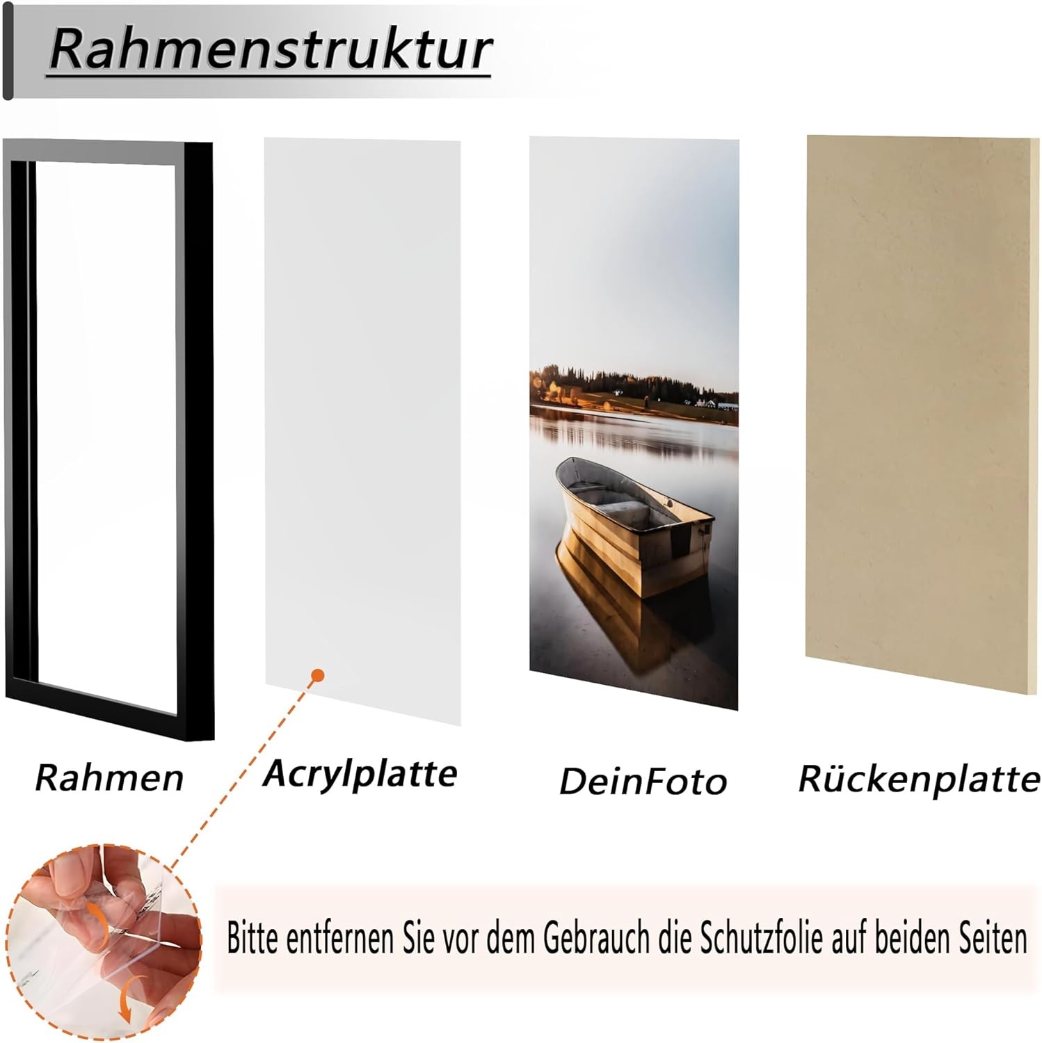 Fotolijst 40x60 cm, Set van 3, Zwart Hout - Voor Foto's, Afbeeldingen & Posters