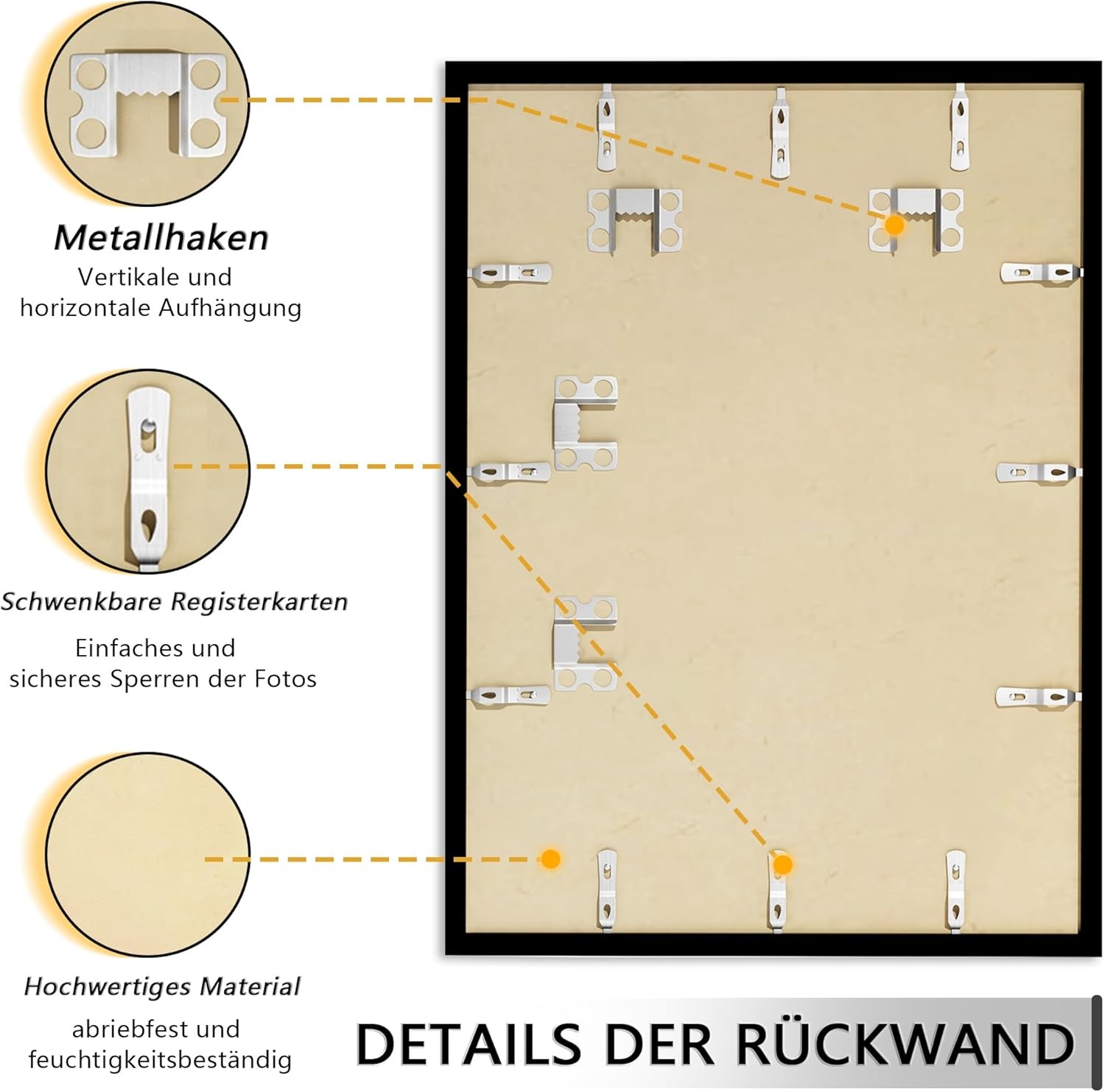 Fotolijst 40x60 cm, Set van 3, Zwart Hout - Voor Foto's, Afbeeldingen & Posters