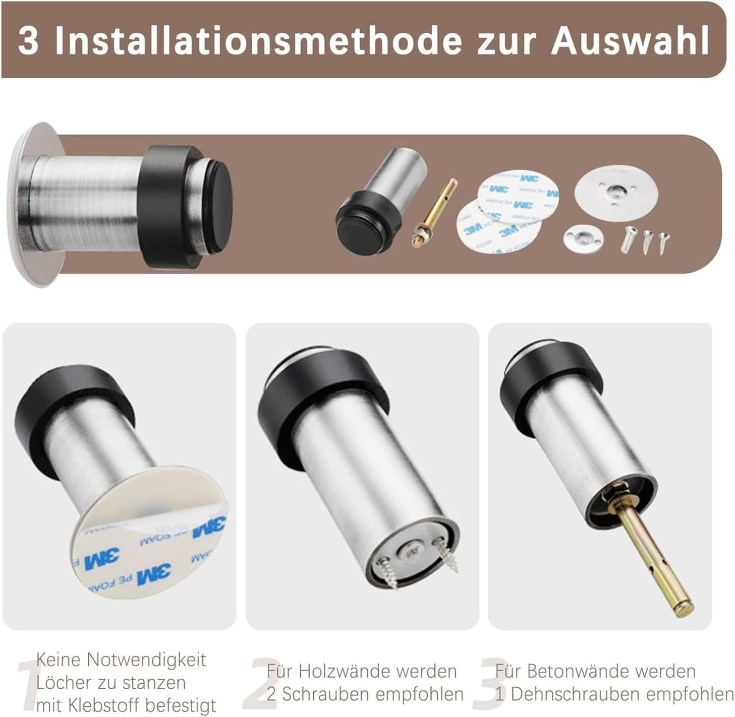 Deurstopper RVS 6cm - 38% Korting!