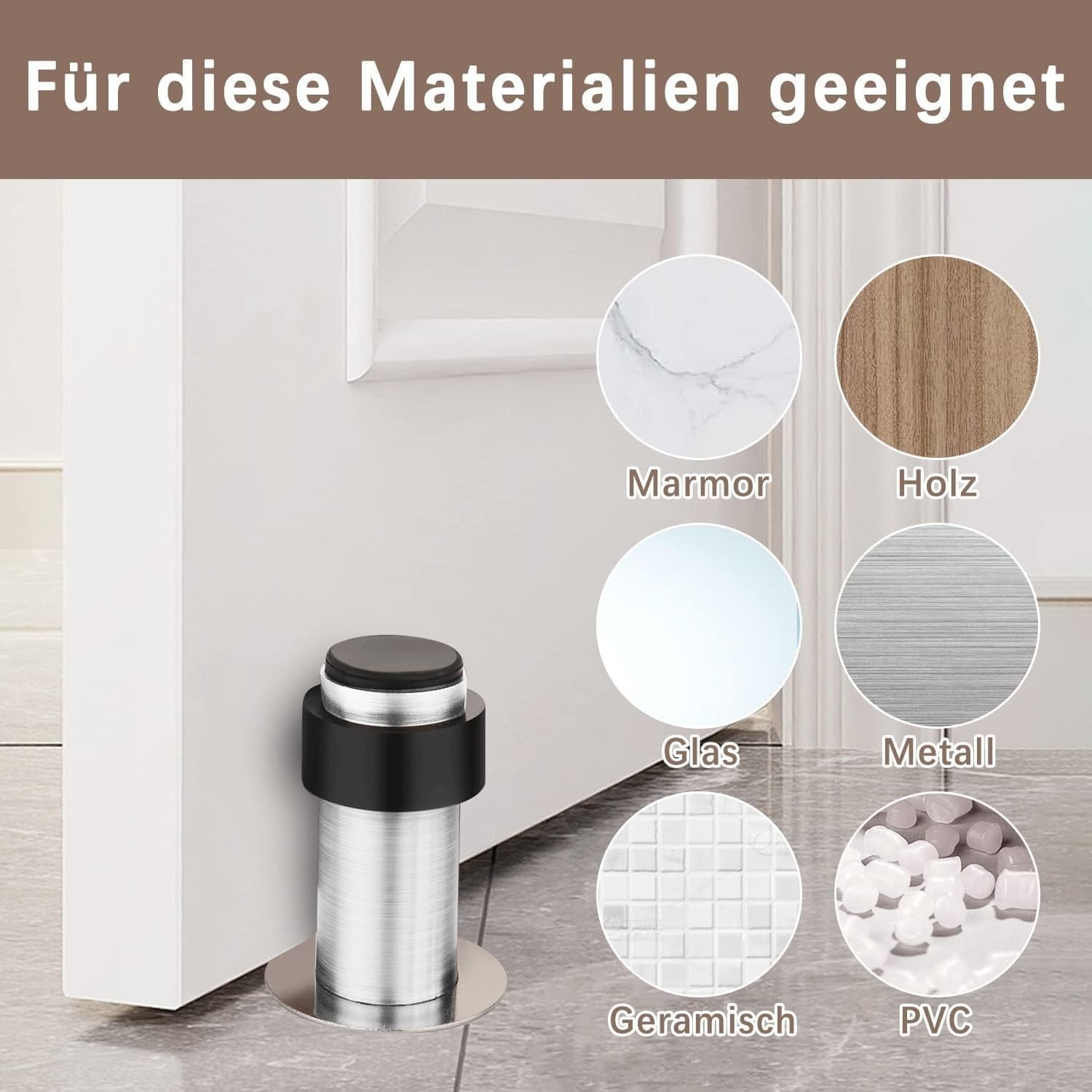 RVS Deurstopper Zilver 6cm - 48% Korting!