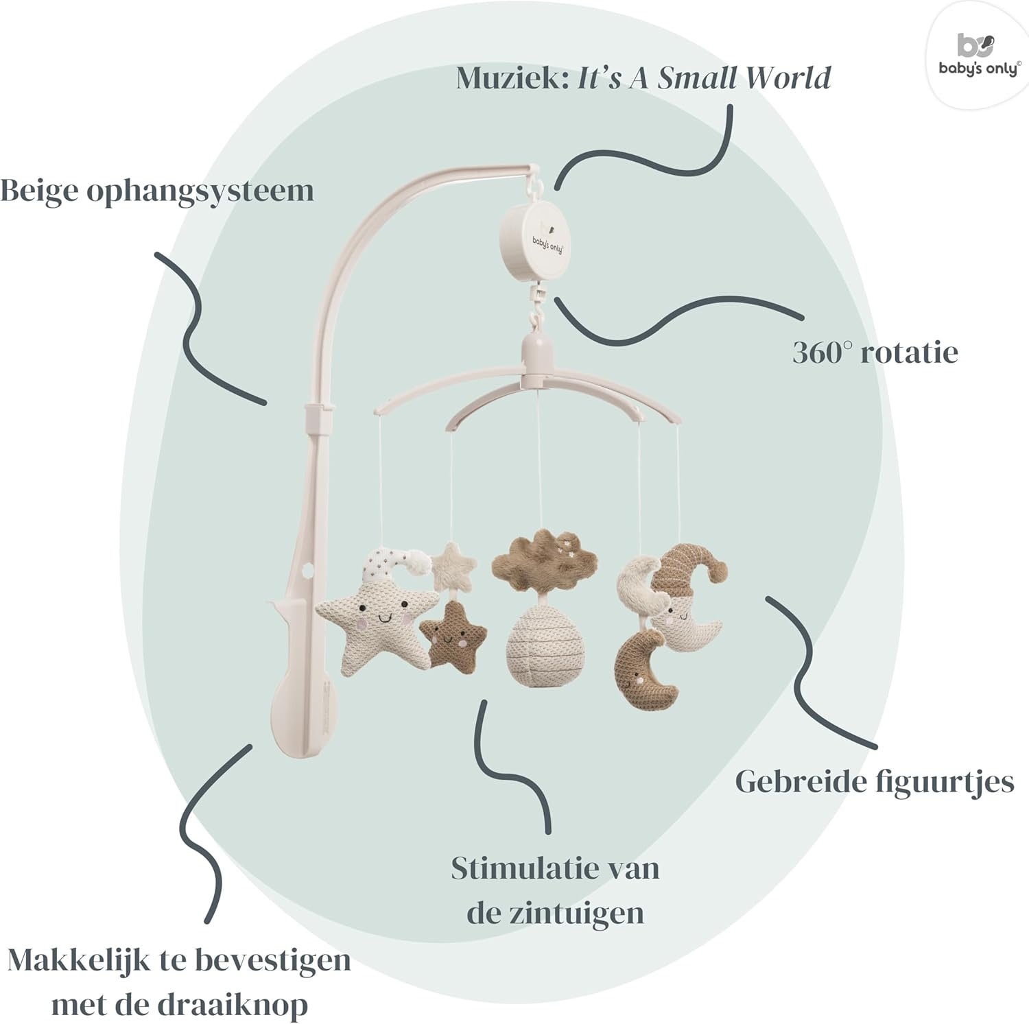 Baby Muziekmobiel met Gebreide Figuurtjes - 36% Korting!