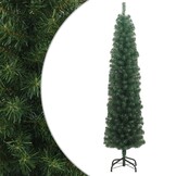 Smalle Kunstkerstboom 240 cm PVC Groen met Standaard - 78% Korting