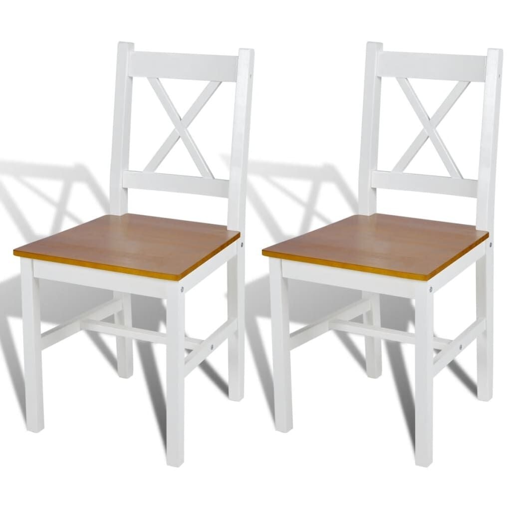 VidaXL Grenenhouten Eetkamerstoelen Wit - 2 stuks - 48% korting