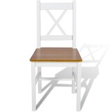 VidaXL Grenenhouten Eetkamerstoelen Wit - 2 stuks - 48% korting