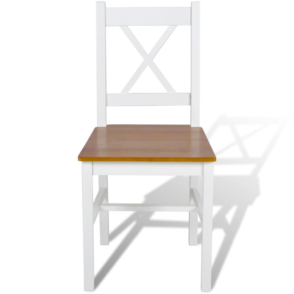 VidaXL Grenenhouten Eetkamerstoelen Wit - 2 stuks - 48% korting