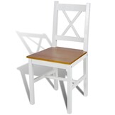 VidaXL Grenenhouten Eetkamerstoelen Wit - 2 stuks - 48% korting