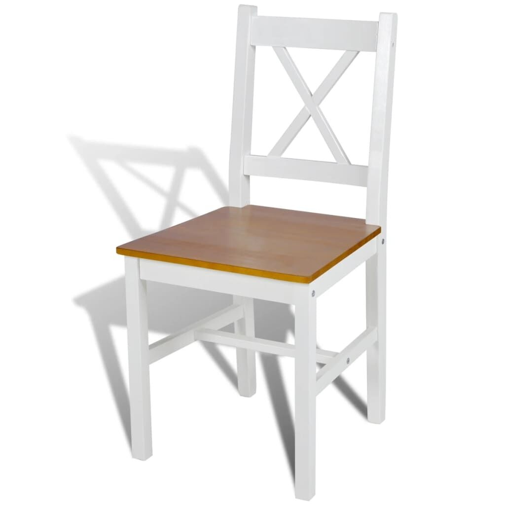 VidaXL Grenenhouten Eetkamerstoelen Wit - 2 stuks - 48% korting
