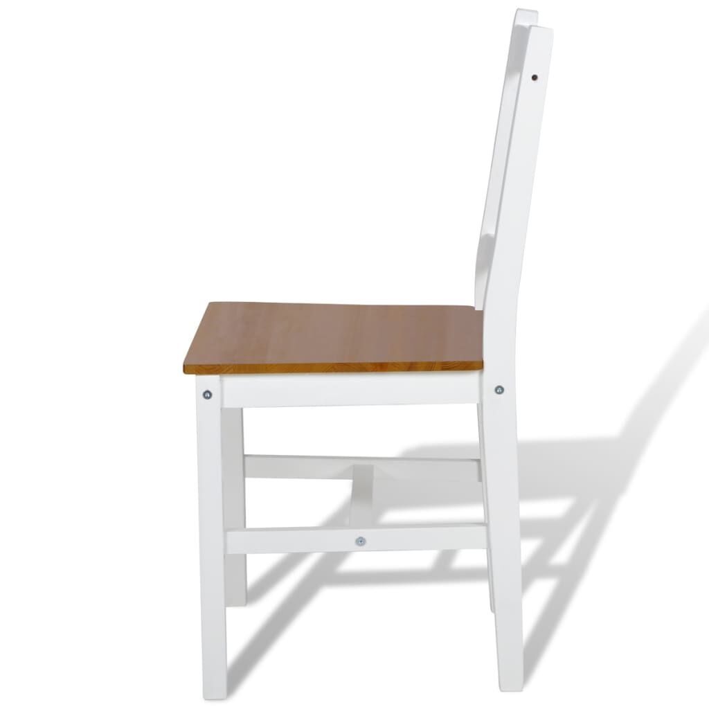VidaXL Grenenhouten Eetkamerstoelen Wit - 2 stuks - 48% korting