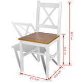 VidaXL Grenenhouten Eetkamerstoelen Wit - 2 stuks - 48% korting