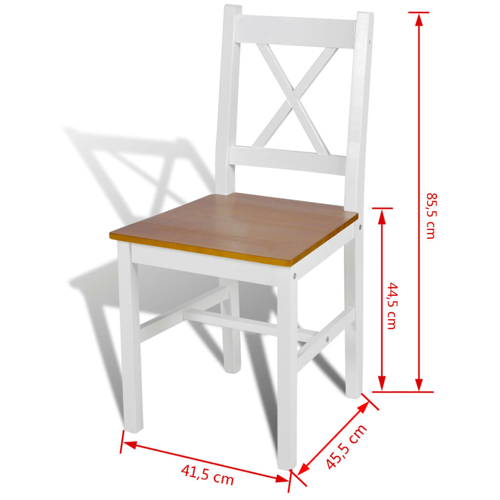 VidaXL Grenenhouten Eetkamerstoelen Wit - 2 stuks - 48% korting
