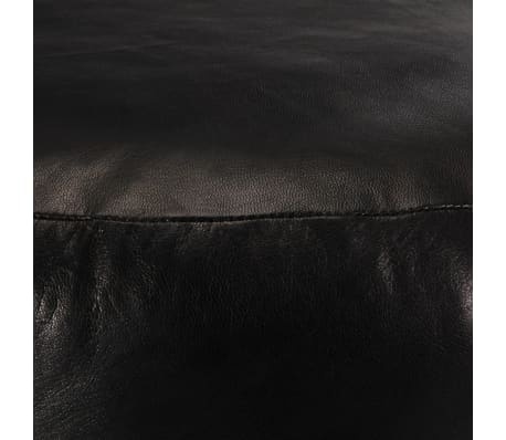 vidaXL Poef Geitenleer Zwart 60x30 cm - 72% Korting!