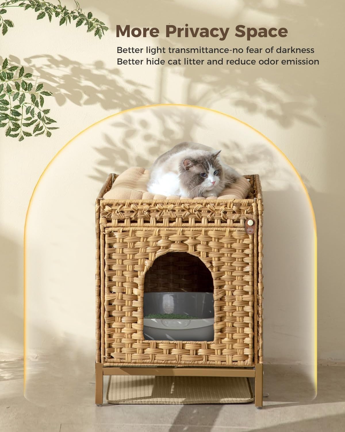 Handgevlochten Rotan Kattenhuis & Verborgen Kattenbakmeubel (36% Korting)