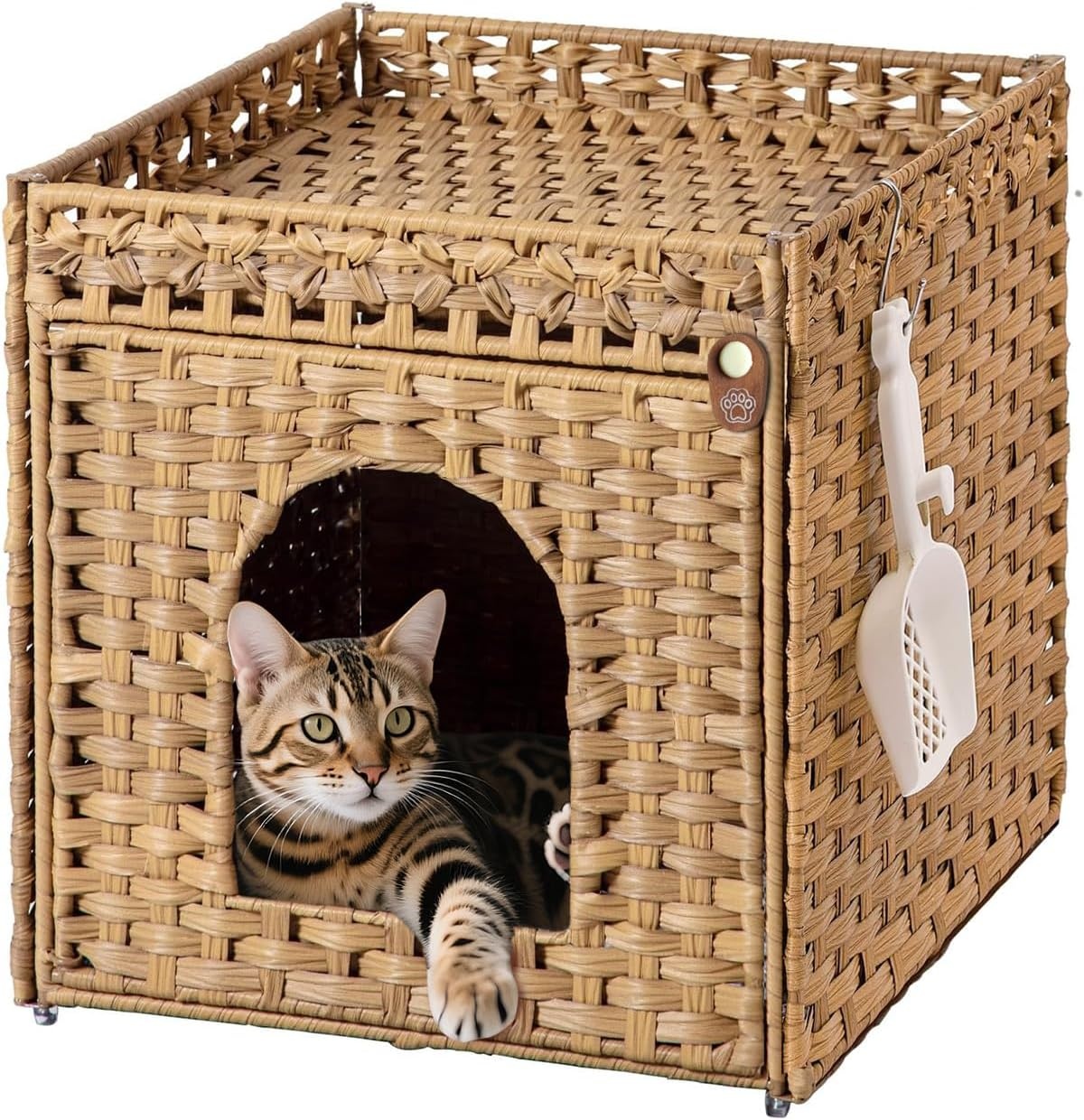 Handgevlochten Rotan Kattenhuis & Verborgen Kattenbakmeubel (36% Korting)