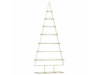vidaXL Metalen kerstboom met standaard Goud 210 cm Poedergecoat staal