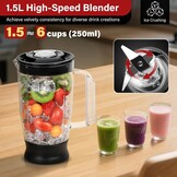 Keukenmachine 1100W, 3.2L mengkom, 1.5L mixer, 11-in-1 functies, deegkneden, hakken, malen, Zilver