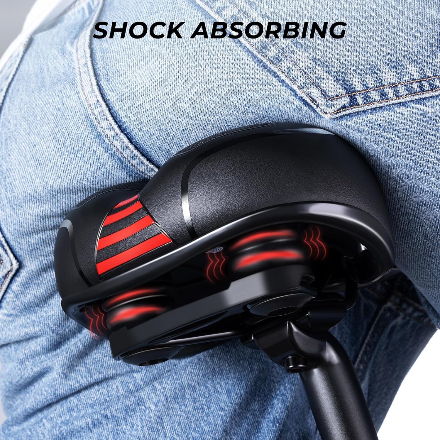 Fietszadel Comfortabel Zacht Breed Gel Ademend voor Racefiets, Mountainbike, Vouwfiets, Spinningfiets, Hometrainer