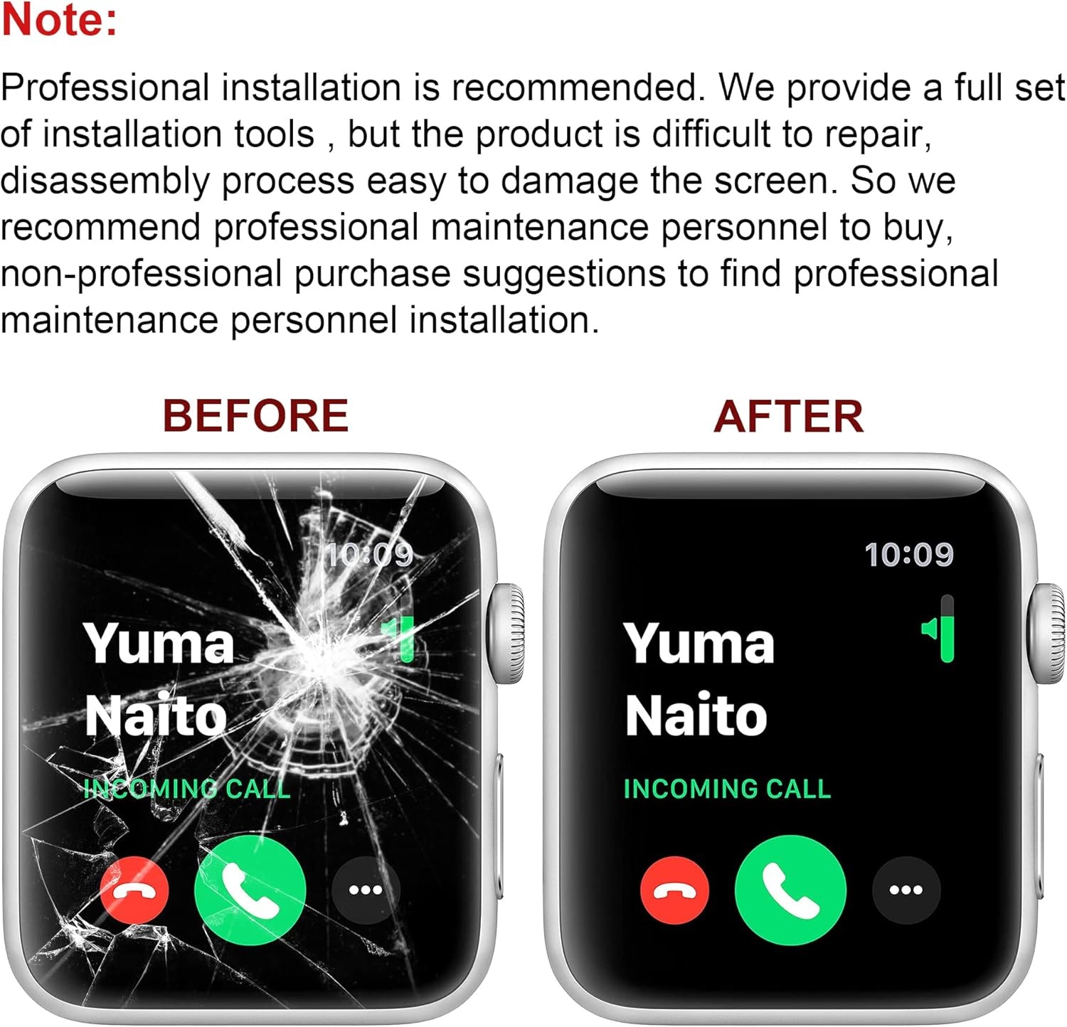 Reparatiekit display glas Apple Watch Series 6 44mm met touchscreen digitizer en gereedschapsset (geen LCD)