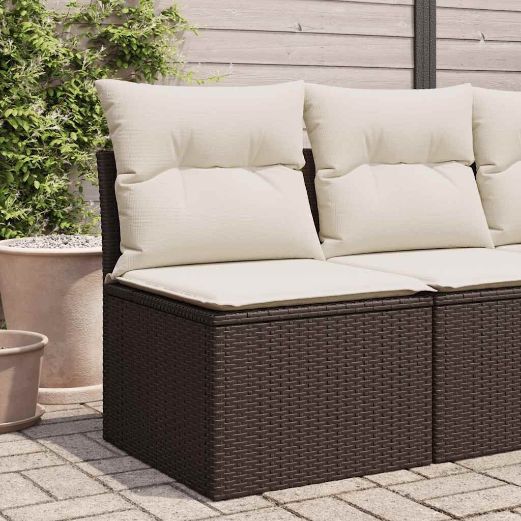 vidaXL Tuinstoel Poly Rattan Bruin met Kussens | 40% Korting!
