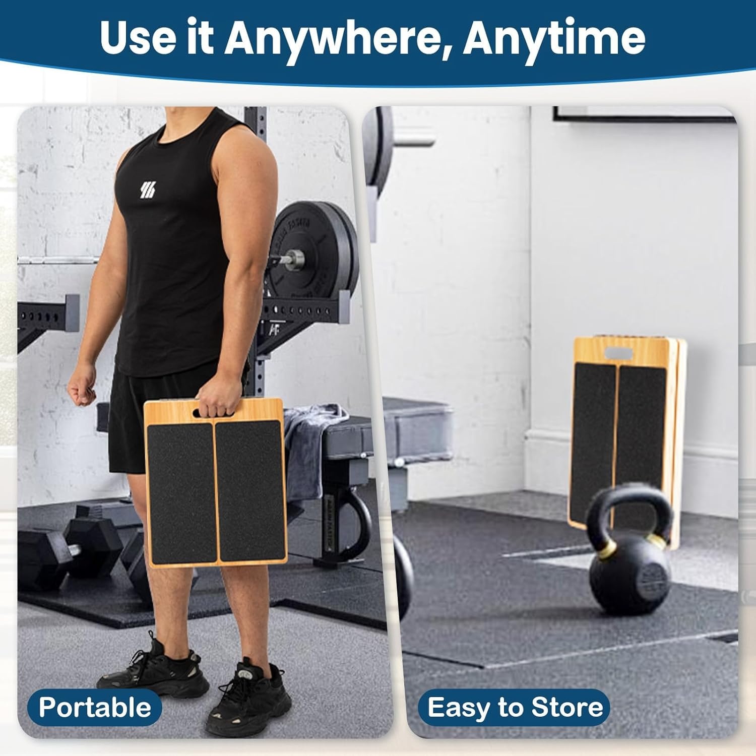 Schuine houten plank extra groot, 5 verstelbare hoeken, antislip voor stretching, flexibiliteitstraining en revalidatie, 158 kg draagvermogen