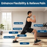 Schuine houten plank extra groot, 5 verstelbare hoeken, antislip voor stretching, flexibiliteitstraining en revalidatie, 158 kg draagvermogen