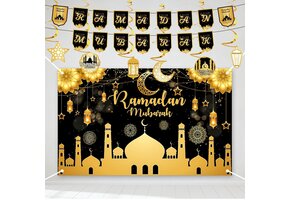 Ramadan Decoratieset Zwart Polyester Banner met 41% Korting