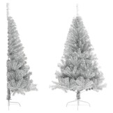 Zilveren Halve Kunstkerstboom (180cm) - 52% Korting!