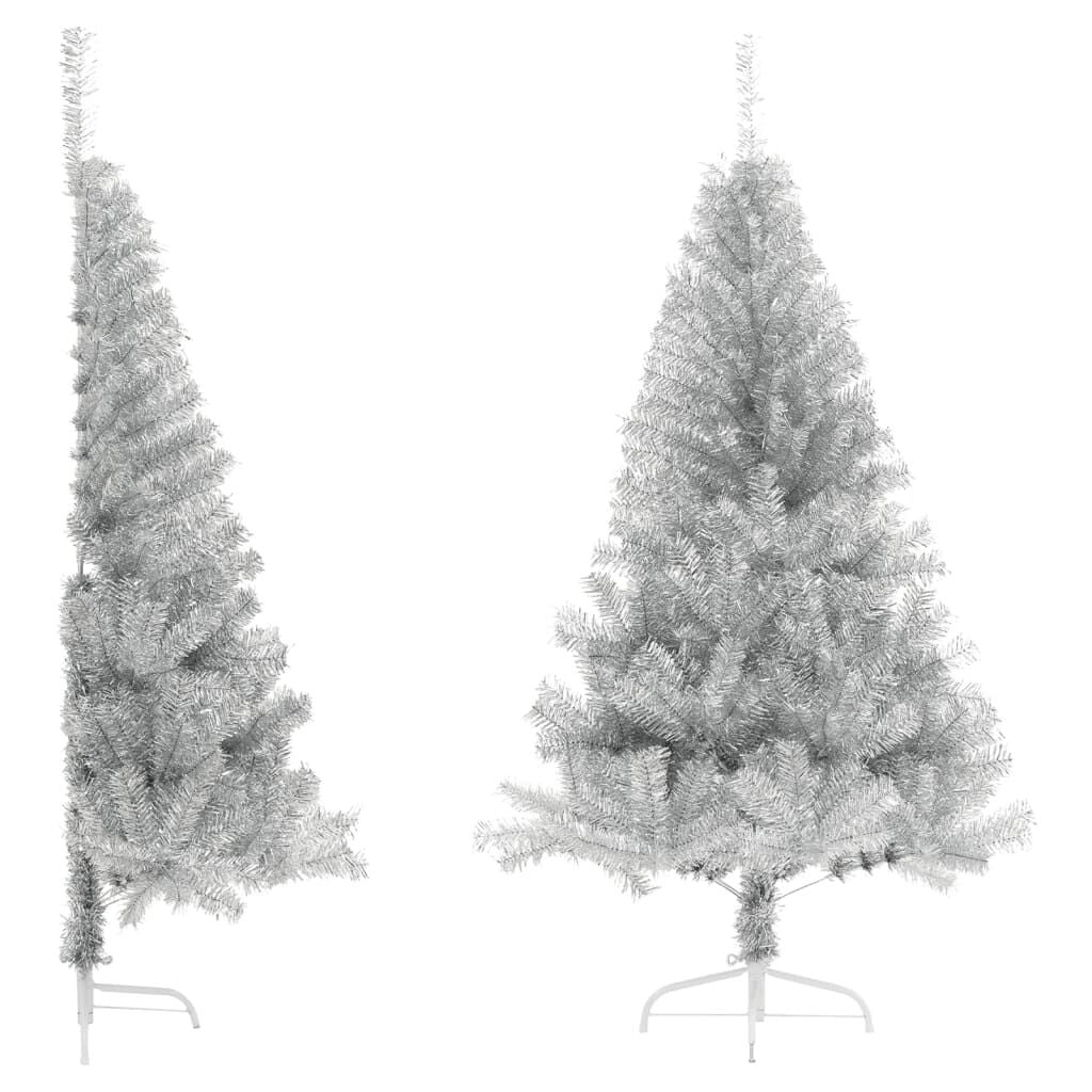 Zilveren Halve Kunstkerstboom (180cm) - 52% Korting!