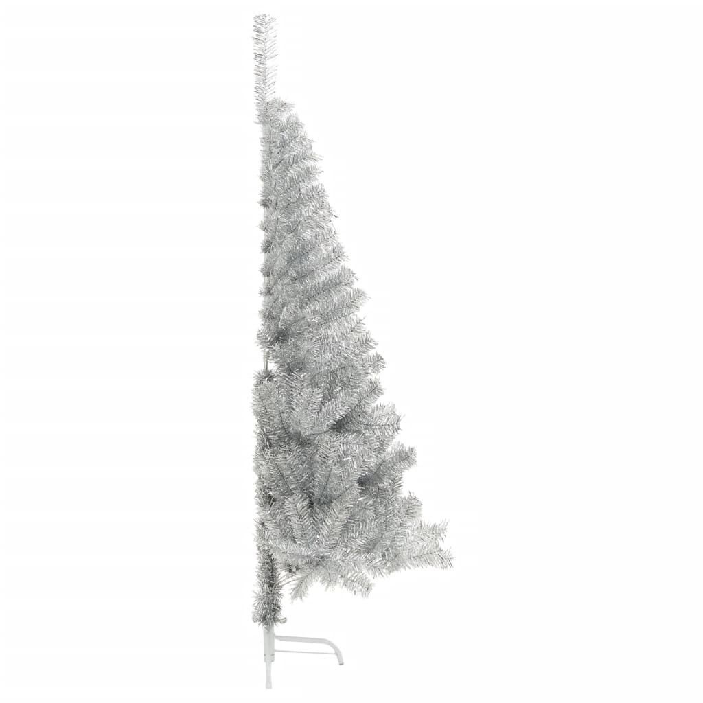 Zilveren Halve Kunstkerstboom (180cm) - 52% Korting!