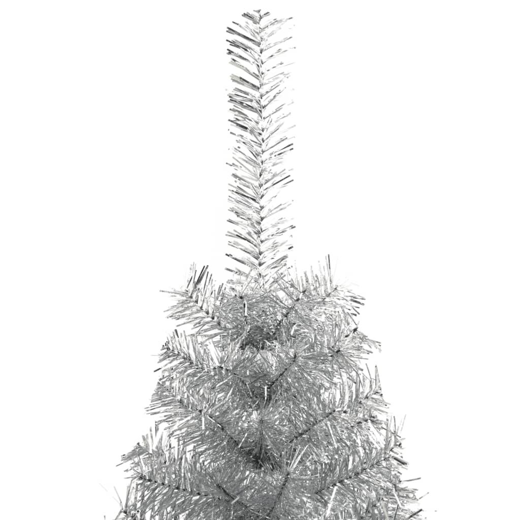 Zilveren Halve Kunstkerstboom (180cm) - 52% Korting!