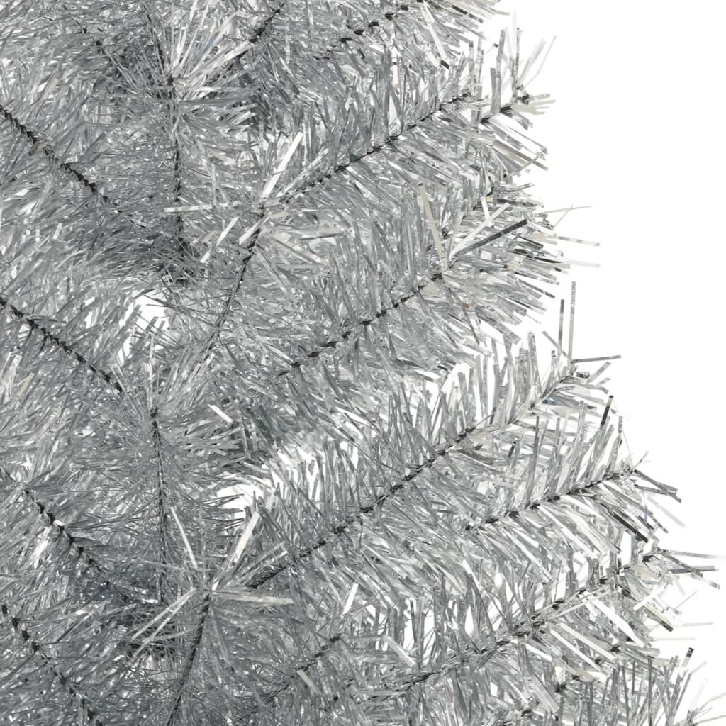 Zilveren Halve Kunstkerstboom (180cm) - 52% Korting!