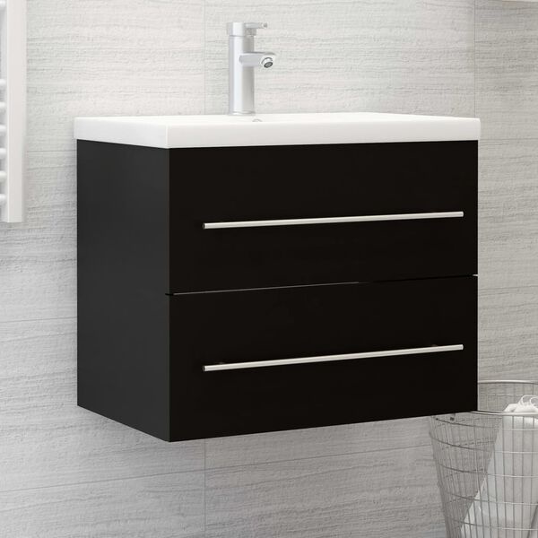 VidaXL Wastafelkast Zwart Bewerkt Hout - 60x38.5x48cm | -74%