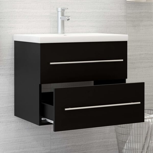 VidaXL Wastafelkast Zwart Bewerkt Hout - 60x38.5x48cm | -74%