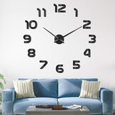 DIY 3D Wandklok - Stil & Zelfklevend - Zwart - 70% Korting!