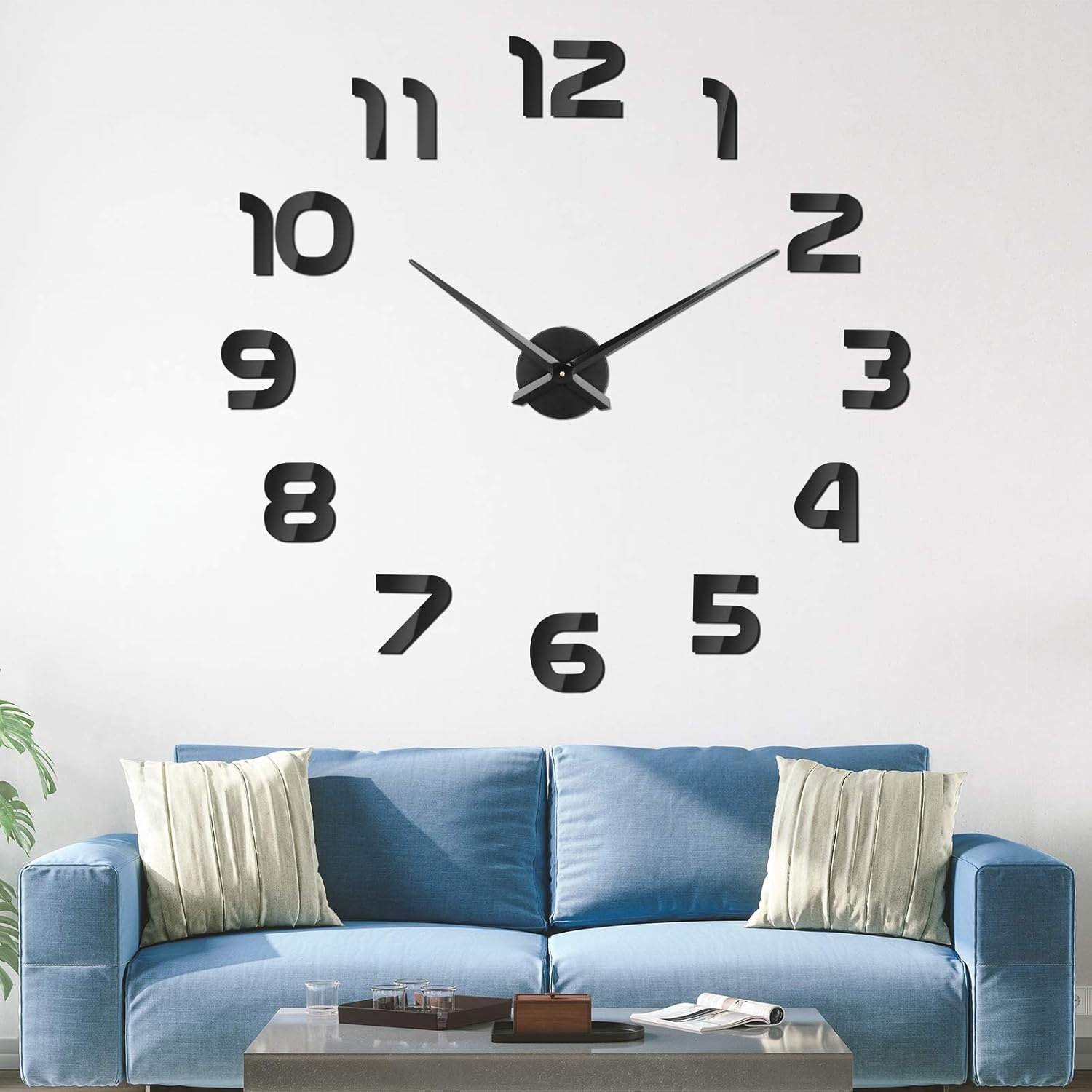 DIY 3D Wandklok - Stil & Zelfklevend - Zwart - 70% Korting!