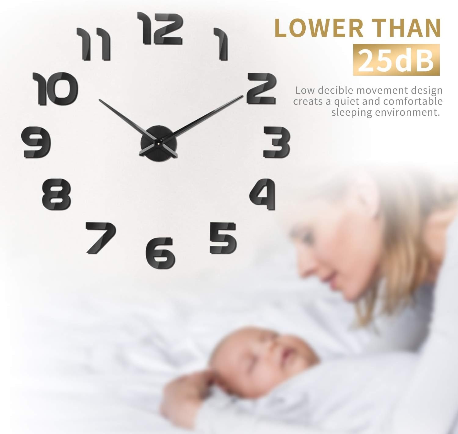 Doe-het-zelf Wandklok 3D Zwart (60-120cm) - 55% Korting!