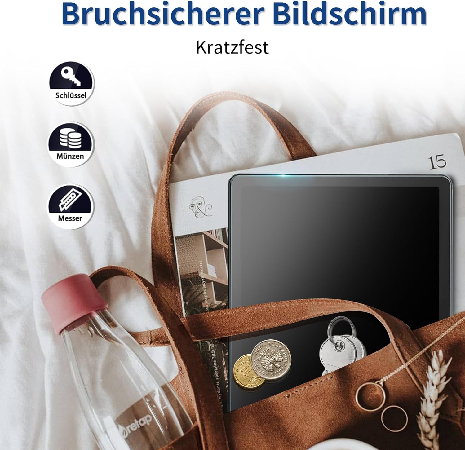 Hoes met QWERTZ Toetsenbord & Screenprotector voor Lenovo Tab M10 (3e Gen) - 35% Korting