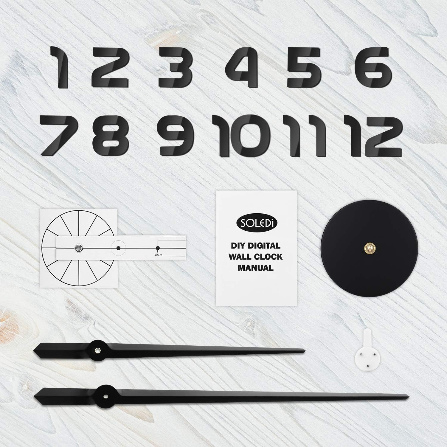 Doe-het-zelf Wandklok 3D Zwart (60-120cm) - 55% Korting!